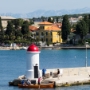 Zadar harbour and a boater